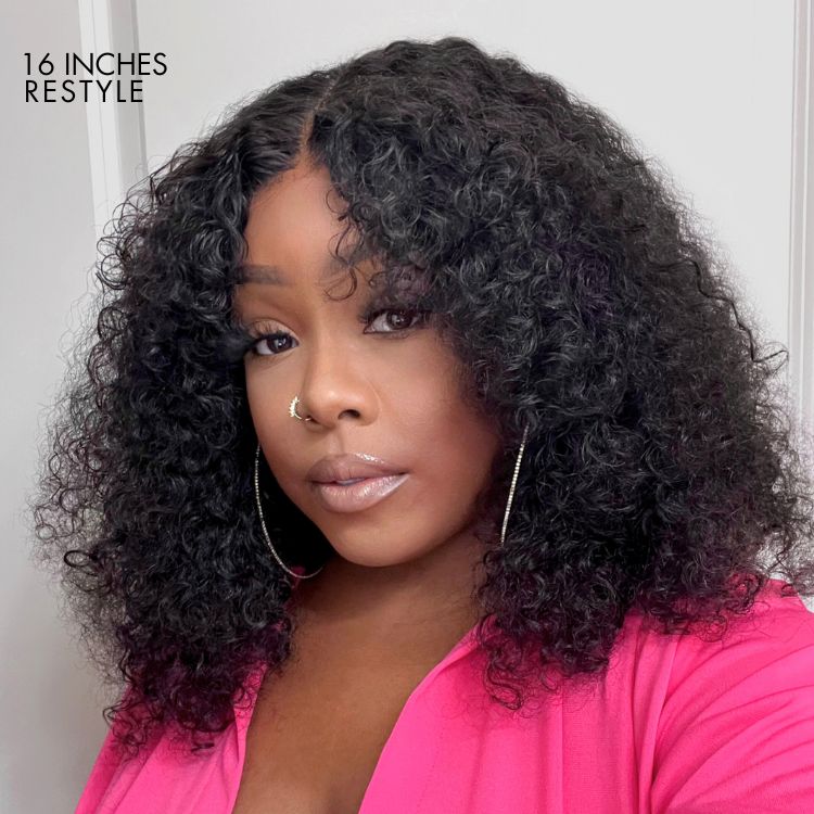 Natural Black Kinky Curly Human Hair Wig | Glueless HD Lace 5x5 Closure | Large & Small Cap Sizes | Lumma