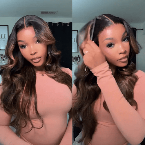 Balayage Highlight Body Wave Human Hair Wig | HD Lace Front 13x4 or 6x5 | Glueless - Lumma